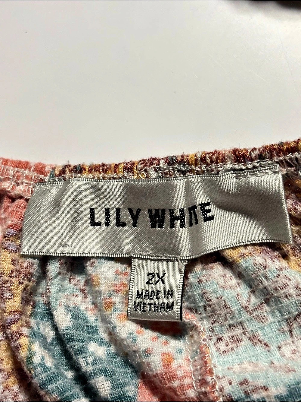 Lily White Plaid Pink & Blue 2X